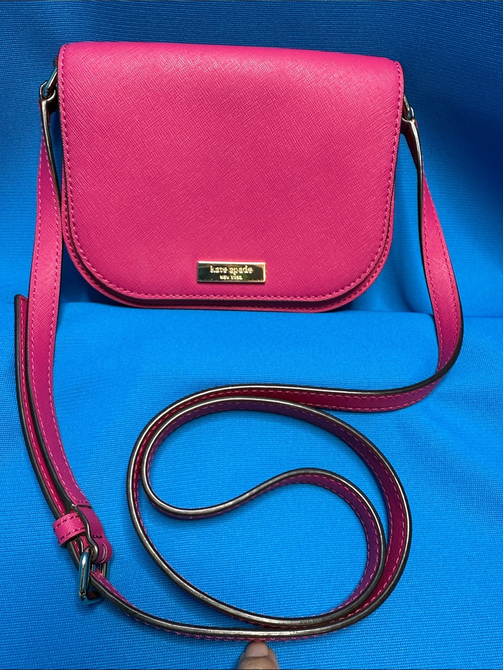 KATE SPADE NEW YORK LAUREL WAY CARSEN PINK LEATHER CROSSBODY SHOULDER SADDLE BAG